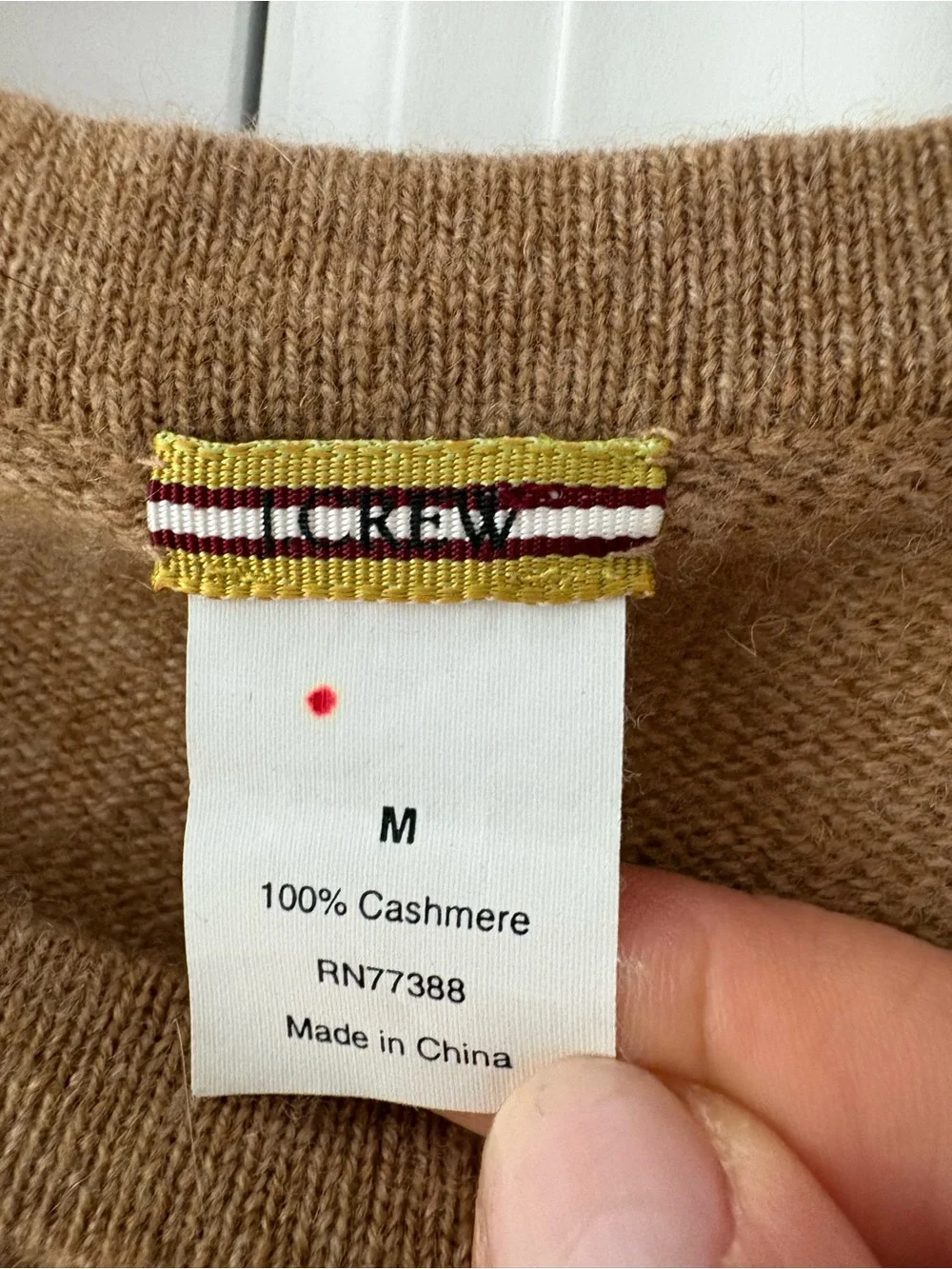 J.Crew Camel Cashmere Rolled Edge Crewneck Sweater